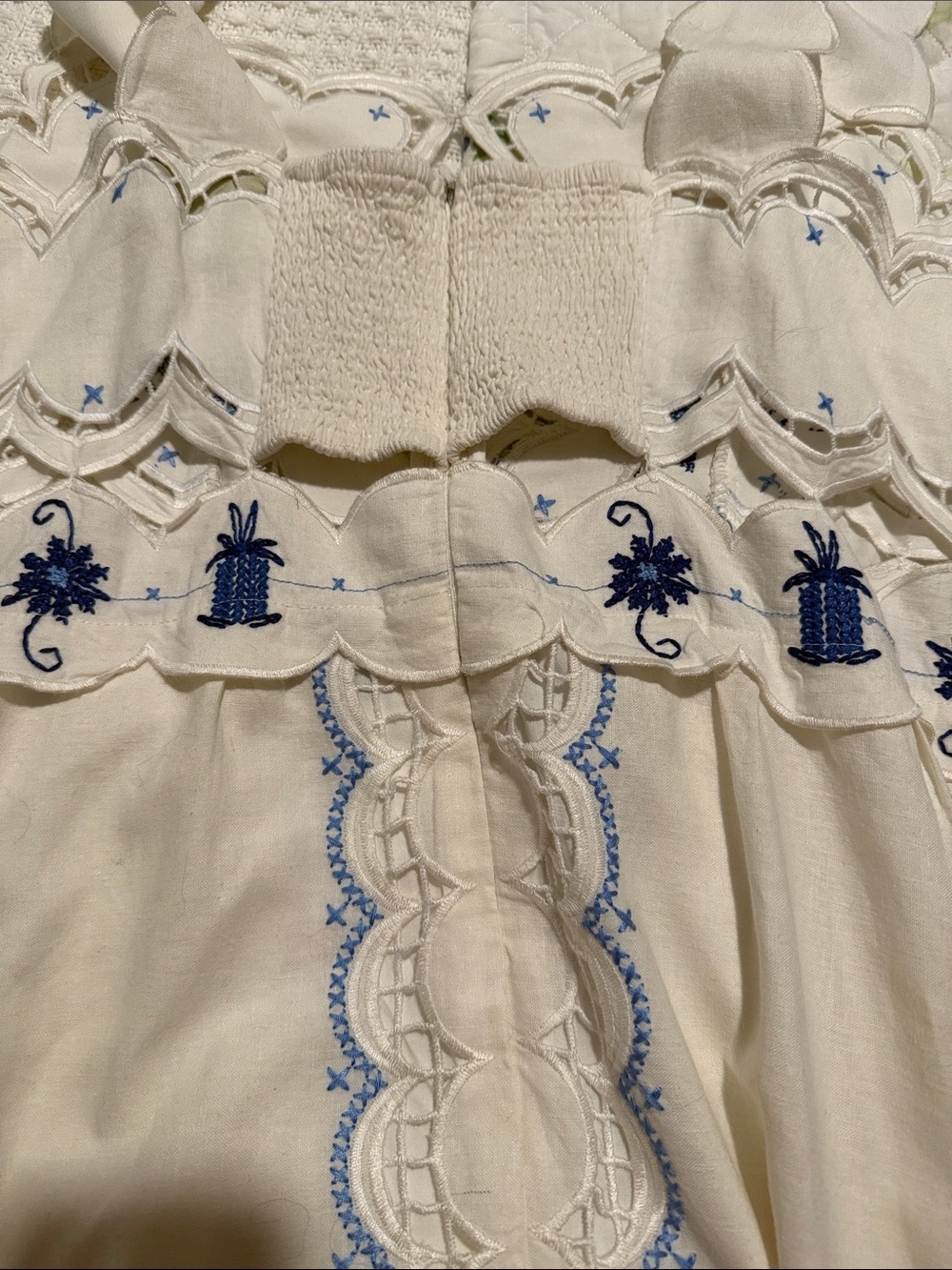 FARM Rio White Maxi Dress with Blue Floral Embroidery - Picture 7 of 10